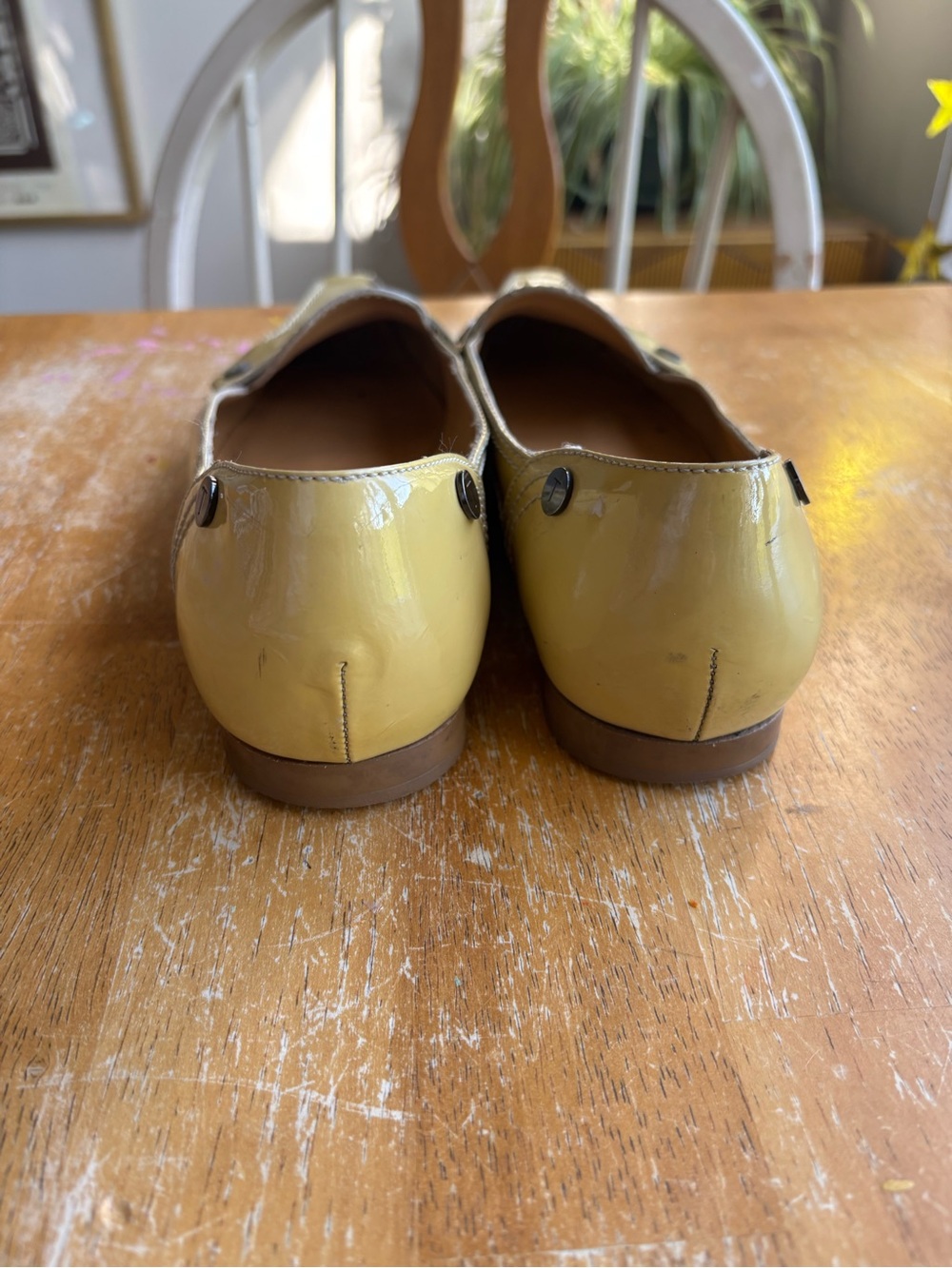 Tod's Yellow Patent Leather Pointed Toe Loafers women’s size 10. - Picture 4 of 11